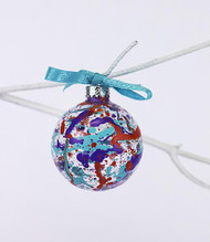 Splatter Ornament Red and Blue