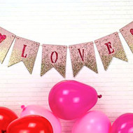 DIY Valentine's Day Decorations | Glittery "Love" Banner 