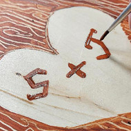 Sgraffito Raw Wood Heart Sign