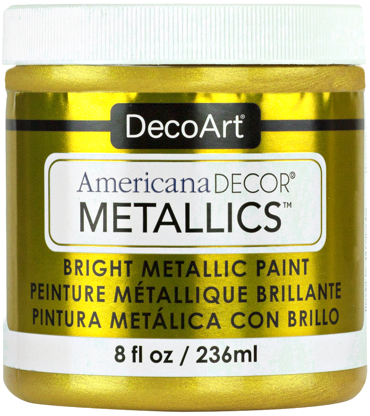 DecoArt Americana Decor Matte Metallic Craft Paint, Gold, 8-oz.