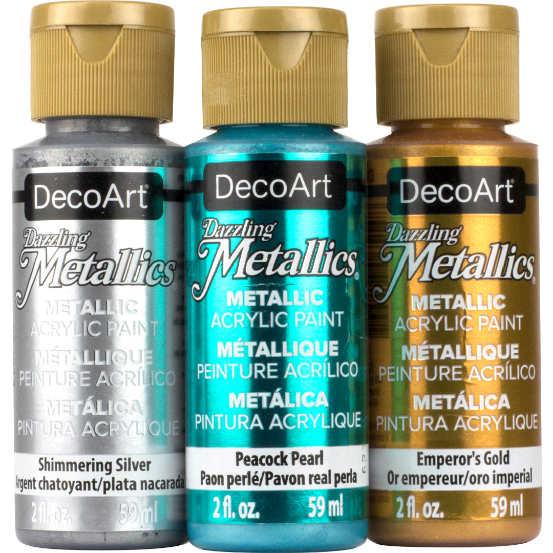 Decoart Dazzling Metallics Paint 8 oz Shimmering Silver