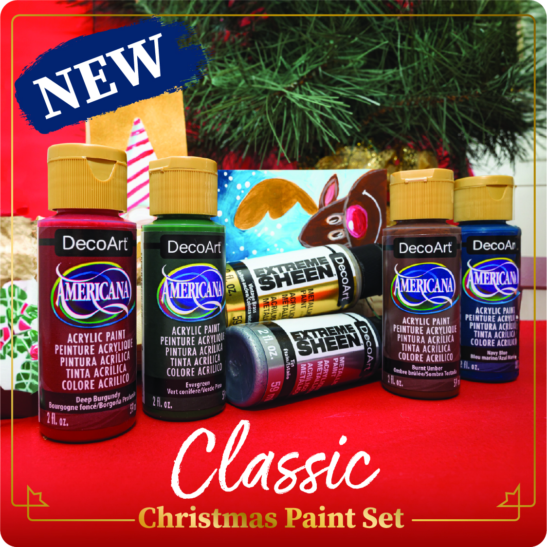 DecoArt® Galaxy Glitter™ 6 Color Christmas Paint Set