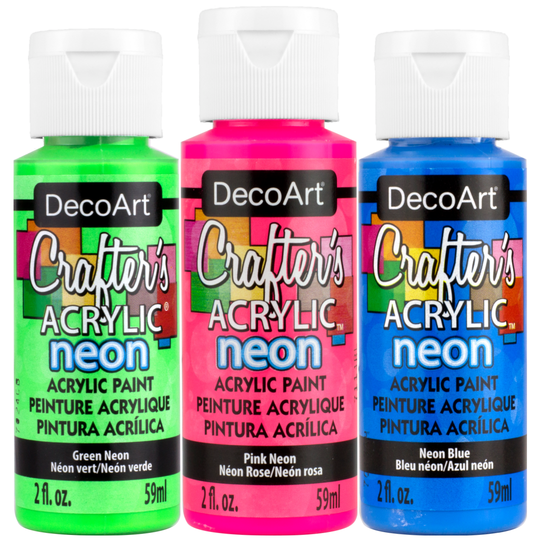 Decoart Crafter's Acrylic All-Purpose Specialty Paint 2Oz-Red Neon