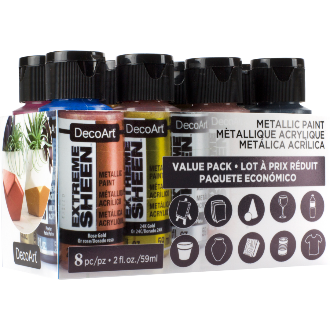 Expressive Metallic Acrylic Paint Set - 20 Colors, 60ml Bottles