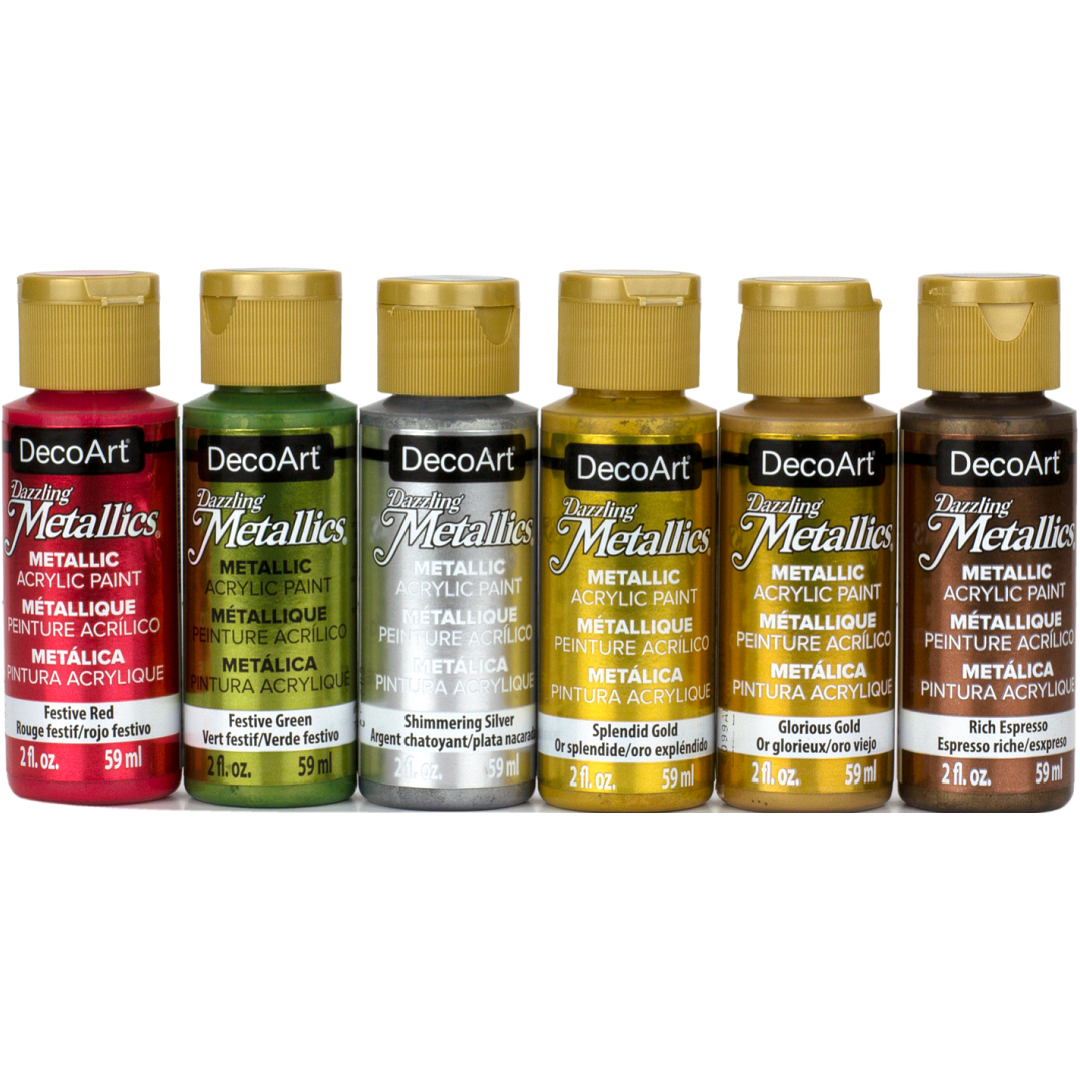 Decoart Dazzling Metallics 2 oz. Shimmering Silver Acrylic Paint