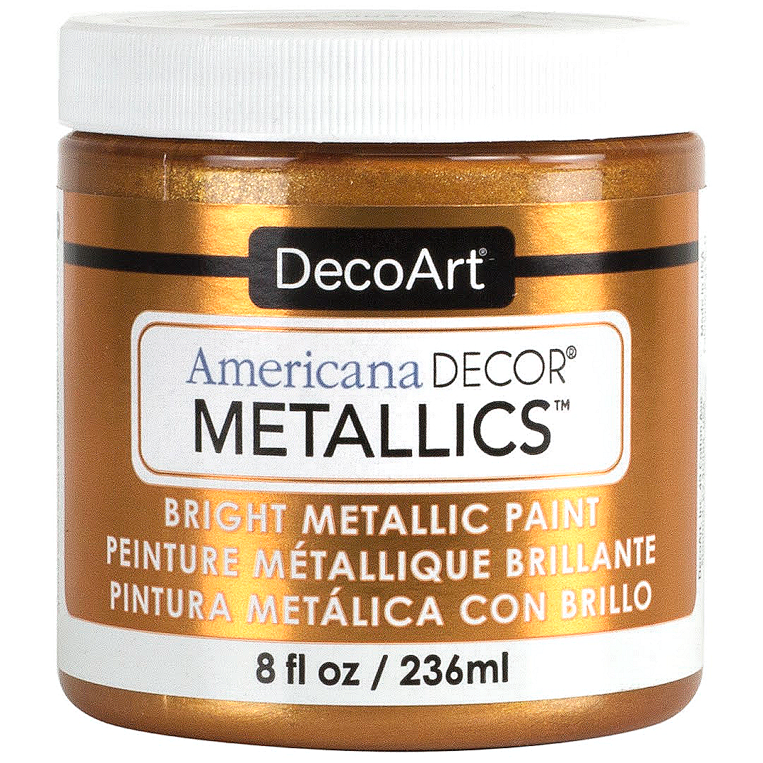  DecoArt Americana Decor Metallics 24K Gold Paint - 2 Pack 8oz  Metallic 24K Gold Acrylic Paint - Water Based Multi Surface Paint for Arts  and Crafts, Home Decor, Wall Decor, Gilding