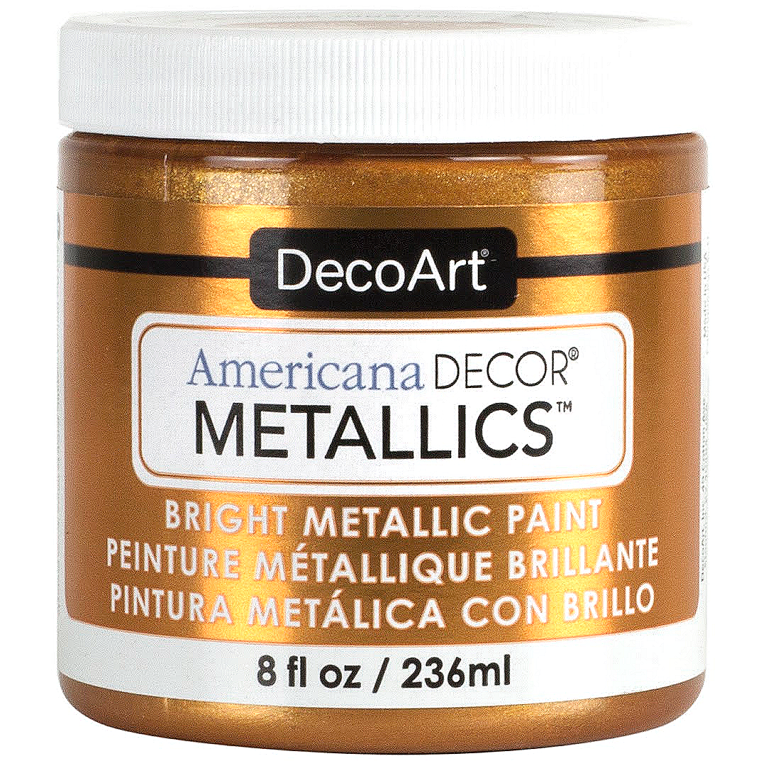 DecoArt Americana Decor Metallics Pintura de oro de 24 quilates, pintura  acrílica metálica de oro de 24 quilates de 8 onzas, pintura multisuperficie  a