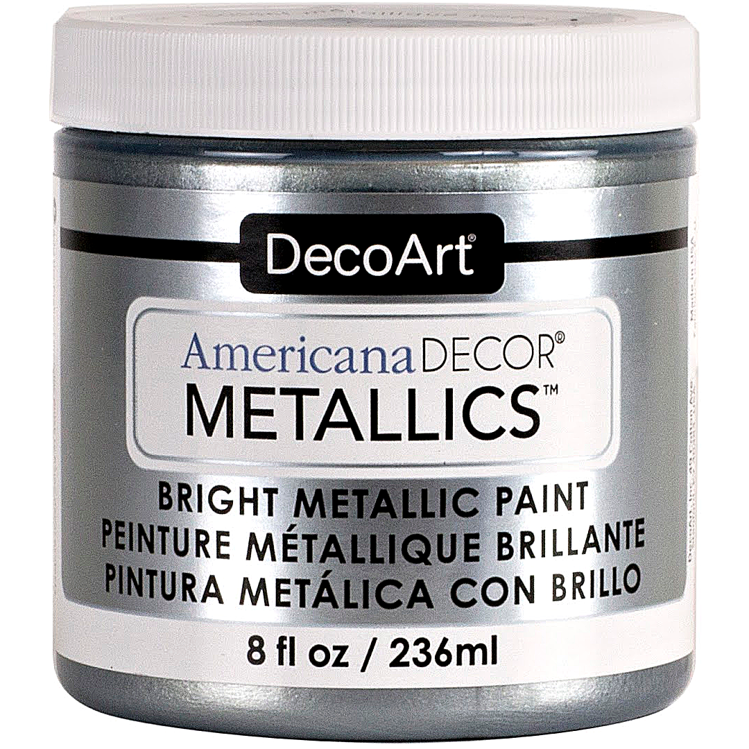 Decoart Dazzling Metallics Paint 8 oz Shimmering Silver