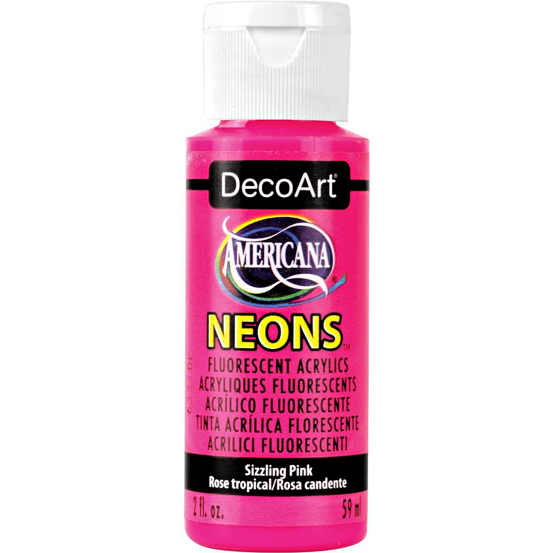 Americana Neons Fluorescent Acrylic Paint 2oz-Electric Blue