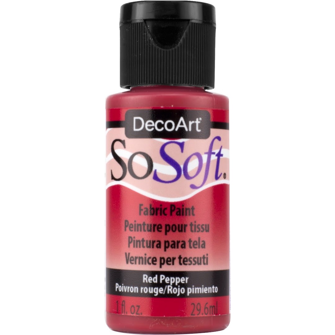 Decoart soSoft Fabric Acrylic Paint 2oz-Red Pepper