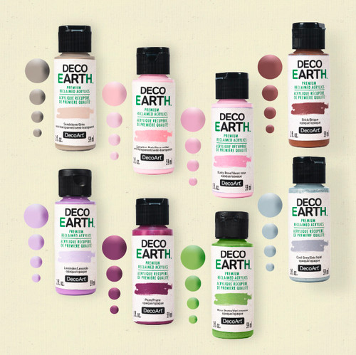 DecoArt 2 oz. 12-Color Acrylic Craft Paint Set DASK353-B - The