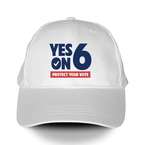 Yes On 6 (White Baseball Cap)
