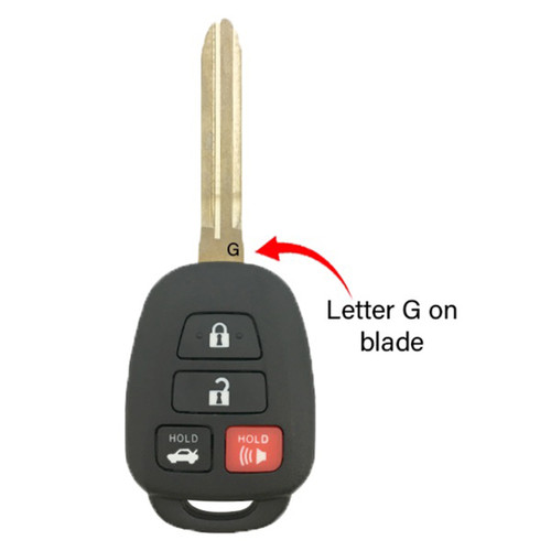 Toyota 4-Button Remote Head Key, ID 180448, TOY060