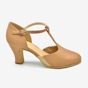 2.5" Heel T-Strap Character Shoe with Suede Sole - Connie