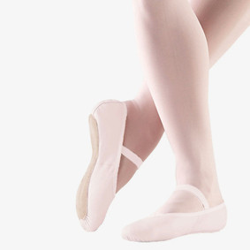 Child Full Sole Leather Drawstring Ballet Slipper - Nyla - Light Pink