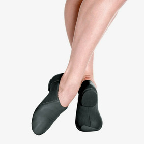 Adult Jazz Leather Shoe with Arch Hugging Neoprene - Java - Black