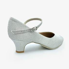 1.5" Heel Closed Toe Ballroom Shoe - Rachelle - Silver + Gold