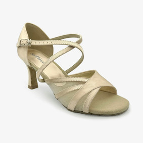 2.5" Heel Ballroom Shoe with Mesh Straps on Toe - Rikki