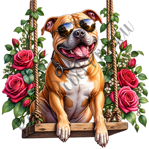 Pitbull on a Swing