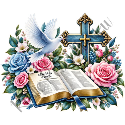 Blue Bible & Cross