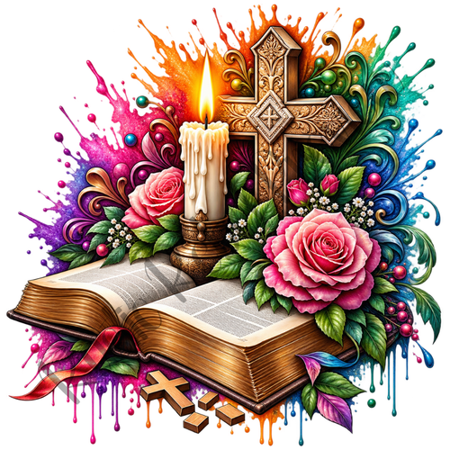 Pink Bible & Cross