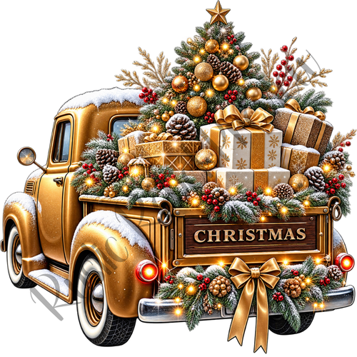 Gold Christmas Truck