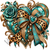 Teal Western Heart