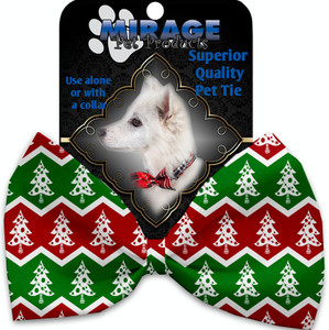 Chevron Christmas Trees Pet Bow Tie Collar Accessory with Velcro S528-1278-VBT Chevron Christmas Trees Pet Bow Tie Collar Accessory with Velcro S528-1278-VBT