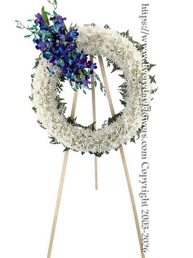 Blue & White Funeral Wreath