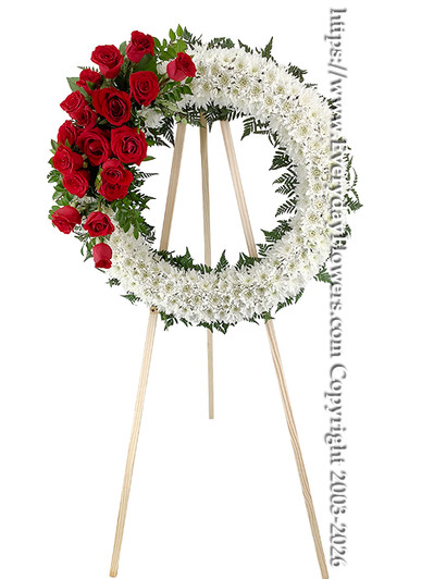 Everlasting Love Red Rose Wreath