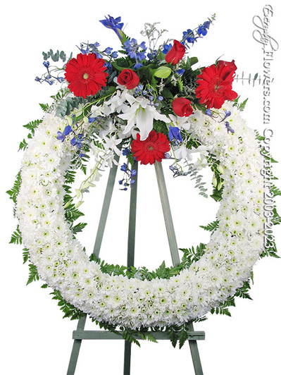 Patriotic Flowers Wreath