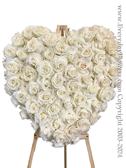 White Sold Heart Wreath