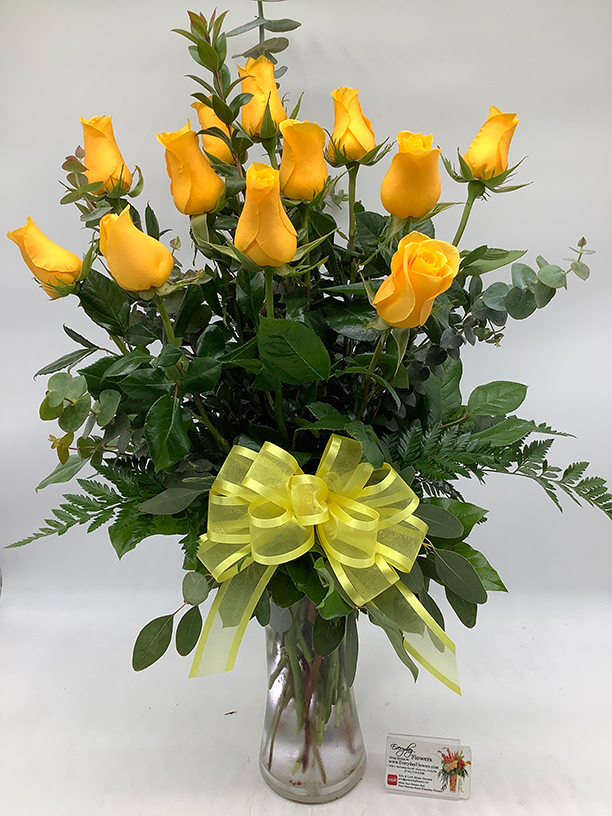 Dozen Long Stem Yellow Roses