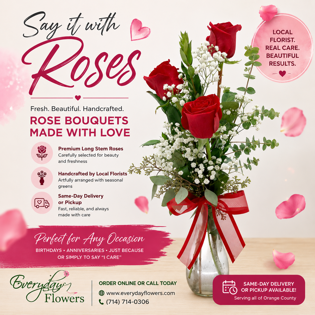 Rose Bouquets by Everyday Flowers