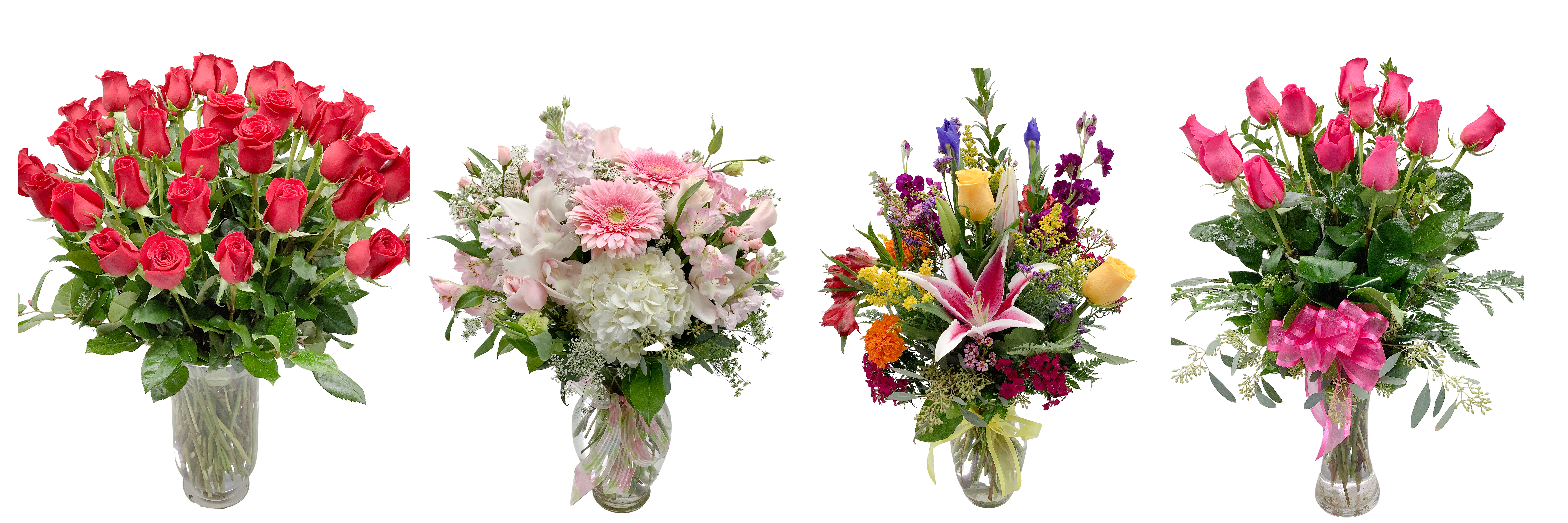 Floral Arrangement Size Comparison - Learn about the different size flower arrangements that Everyday Flower.com offer.