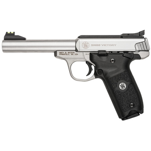 Buy S&W Victory .22LR 10rd 5.5" Stainless Steel with Adjustable Fiber Optic Sights (AFOS) - Handgun at the best prices only on utfirearms.com