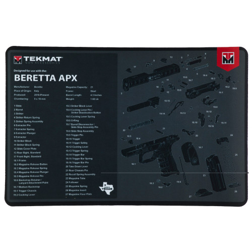 Buy TekMat Pistol Mat for Beretta APX Black Gun Cleaning Mat at the best prices only on utfirearms.com