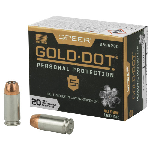 Buy Speer Gold Dot | 40 S&W | 180Gr | Gold Dot Hollow Point | Handgun ammo at the best prices only on utfirearms.com