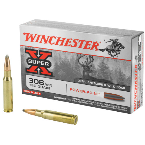 Buy Super-X Power-Point | 308 Winchester | 180Gr | Pointed Soft Point | Rifle ammo at the best prices only on utfirearms.com