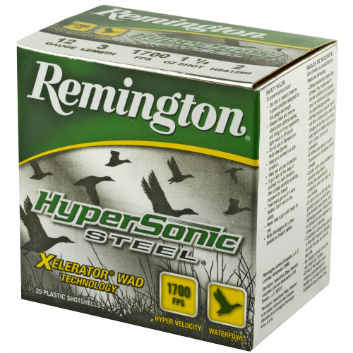 Remington  Hypersonic | 12 Gauge 3" | #2 | Steel Shot | 25 Rds/bx | Shot Shell Ammo