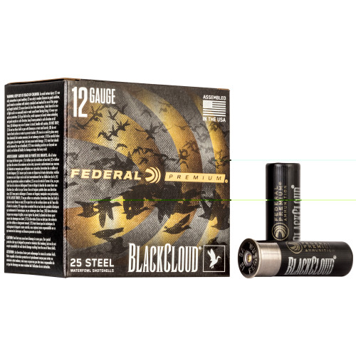 Federal Premium Black Cloud | 12 Gauge 3" | #2 | Steel Shot | 25 Rds/bx | Shot Shell Ammo - 19539