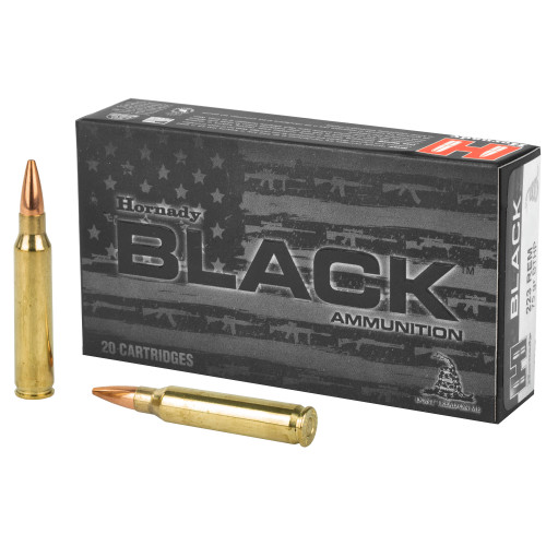 BLACK | 223 Remington | 75Gr | Boat Tail Hollow Point | 20 Rds/bx | Rifle Ammo