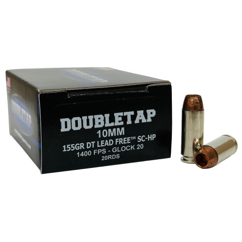 DoubleTap Ammunition Lead Free 10mm 155gr Copper Handgun Ammo - 20rd Box