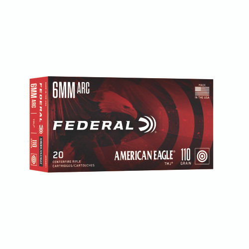 Federal American Eagle 6MM ARC 110gr Total Metal Jacket Rifle Ammo - 20rd Box