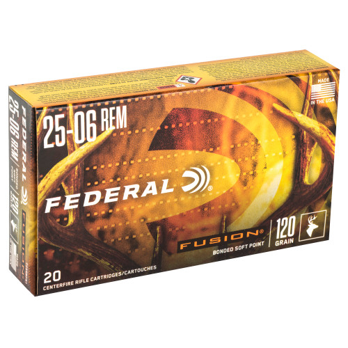 Federal Fusion 25-06 Remington 120gr Boat Tail Rifle Ammo - 20rd Box - Image 2