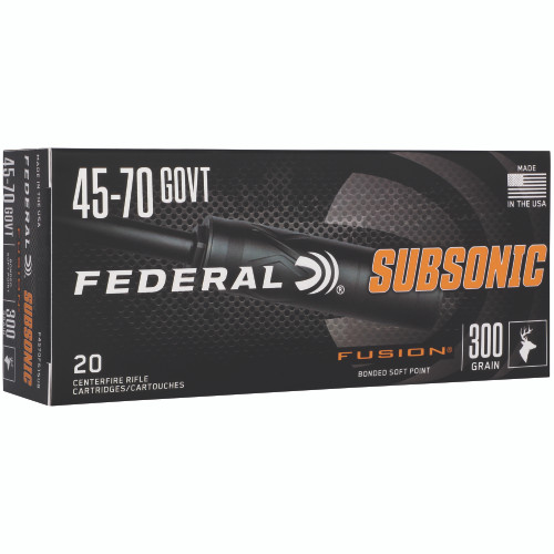 Federal Fusion 45-70 Government 300gr Solid Base Rifle Ammo - 20rd Box - Image 2