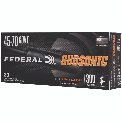 Federal Fusion 45-70 Government 300gr Solid Base Rifle Ammo - 20rd Box