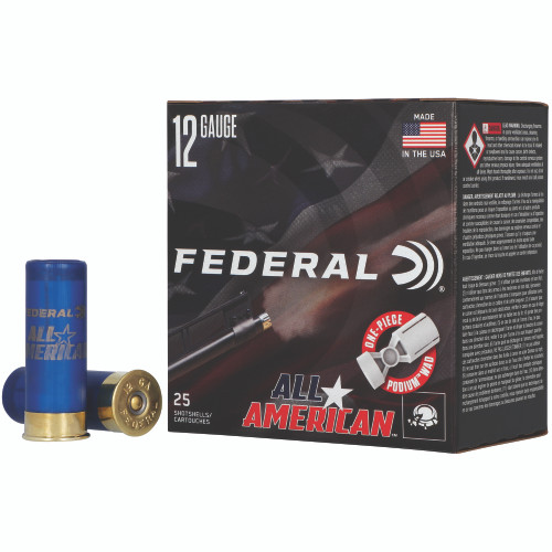 Federal All American 12 Gauge 2.75 in #8 Shot Partition Shotgun Ammo - 25rd Box 1/8oz FAA12L 8
