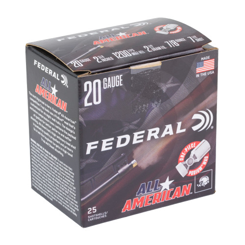 Federal All American 20 Gauge 2.75 in #7.5 Shot Partition Shotgun Ammo - 25rd Box - Image 2
