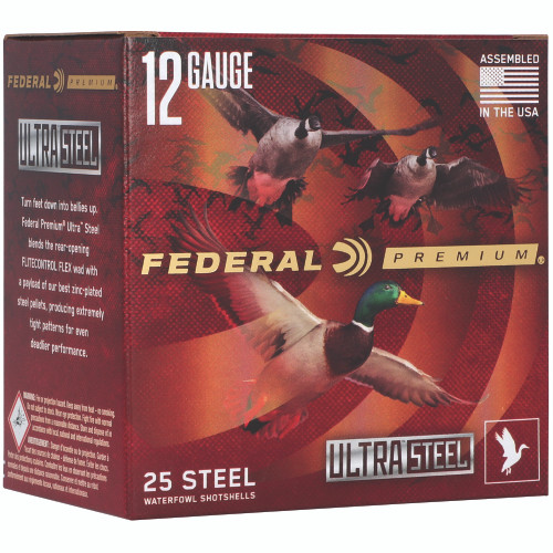 Federal Ultra Steel 12 Gauge 3 in #2 Shot Steel Shot Shotgun Ammo - 25rd Box - Image 2